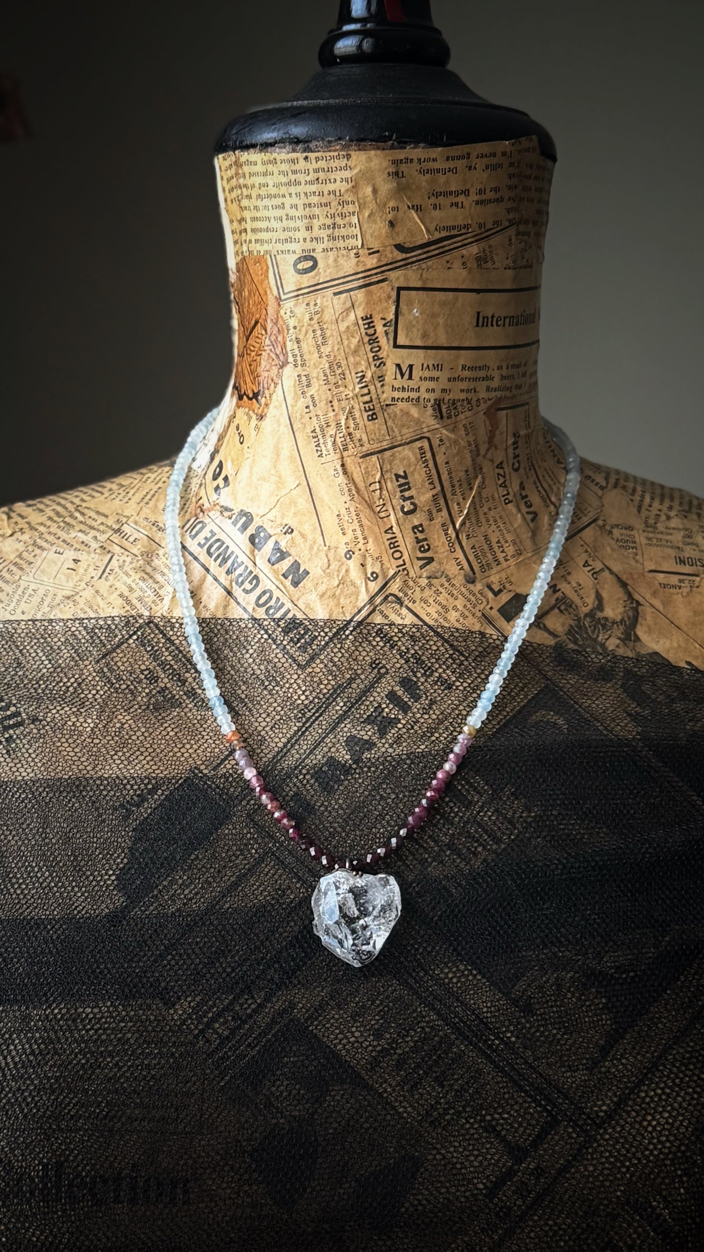 Collana con cuore di Herkimer