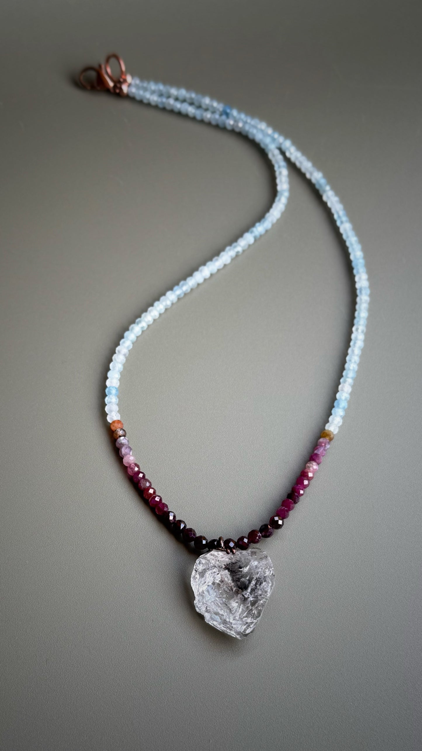 Collana con cuore di Herkimer