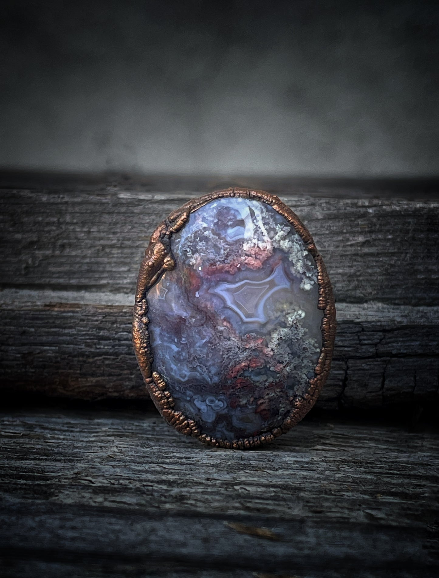 Anello con Agata Muschio mis.6