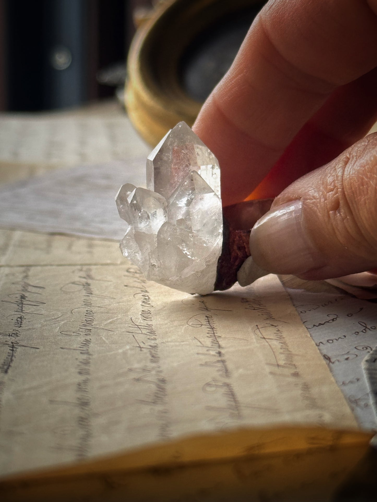 Anello con cluster di quarzo Mis. 8