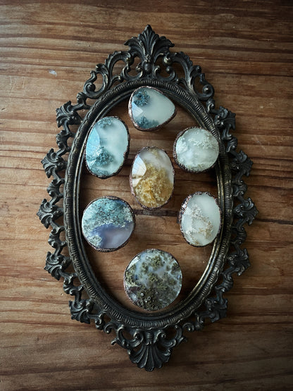Rings with Moss Agate stones