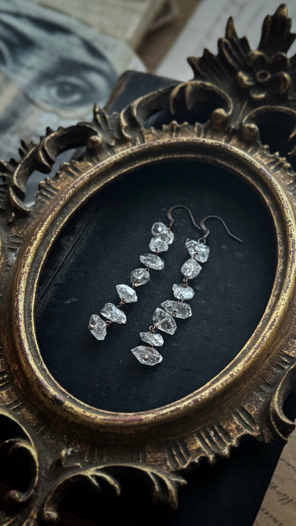 Herkimer Diamond Long Earrings