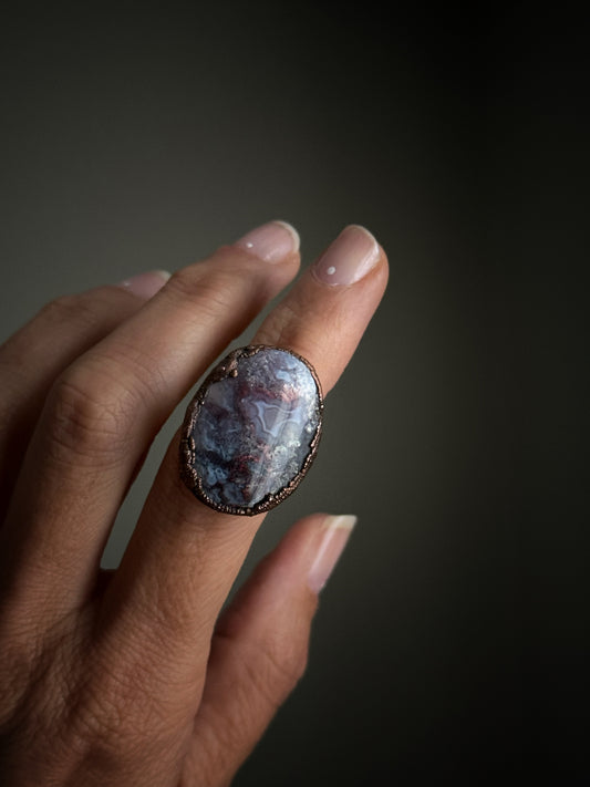 Anello con Agata Muschio mis.6