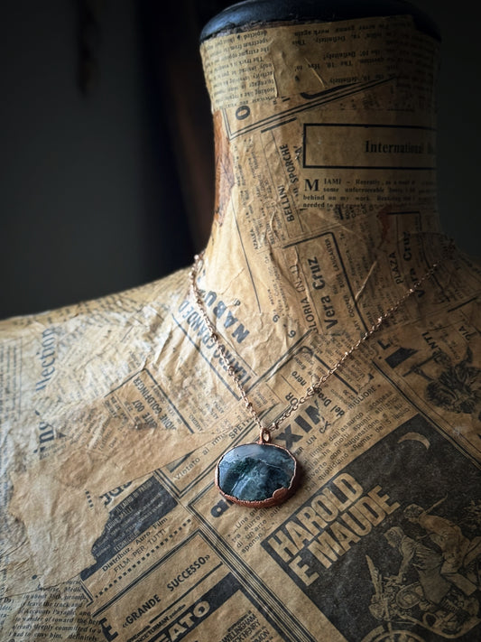 Ciondolo ovale con Agata Muschio 5
