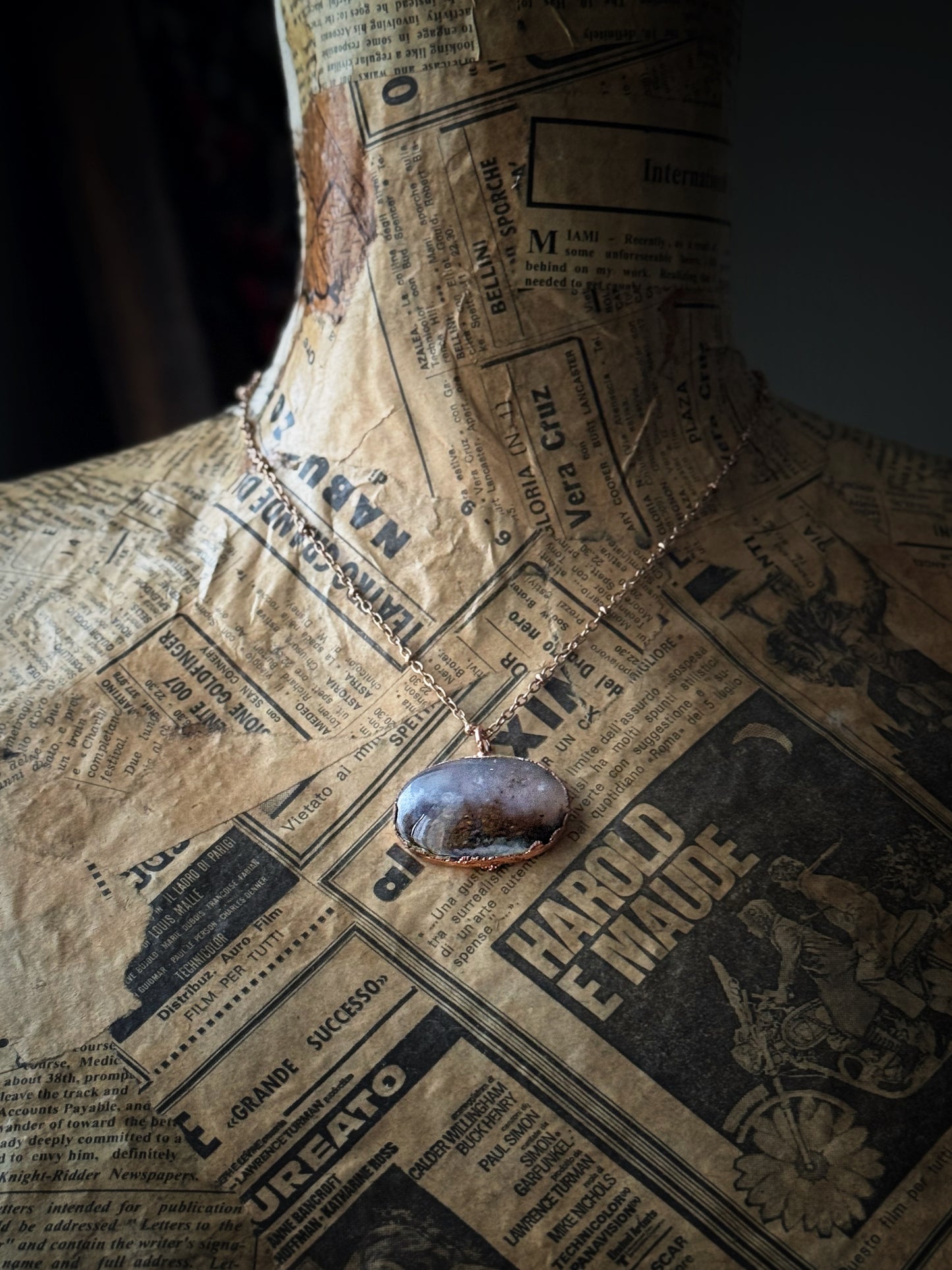 Ciondolo ovale con Agata Muschio 4