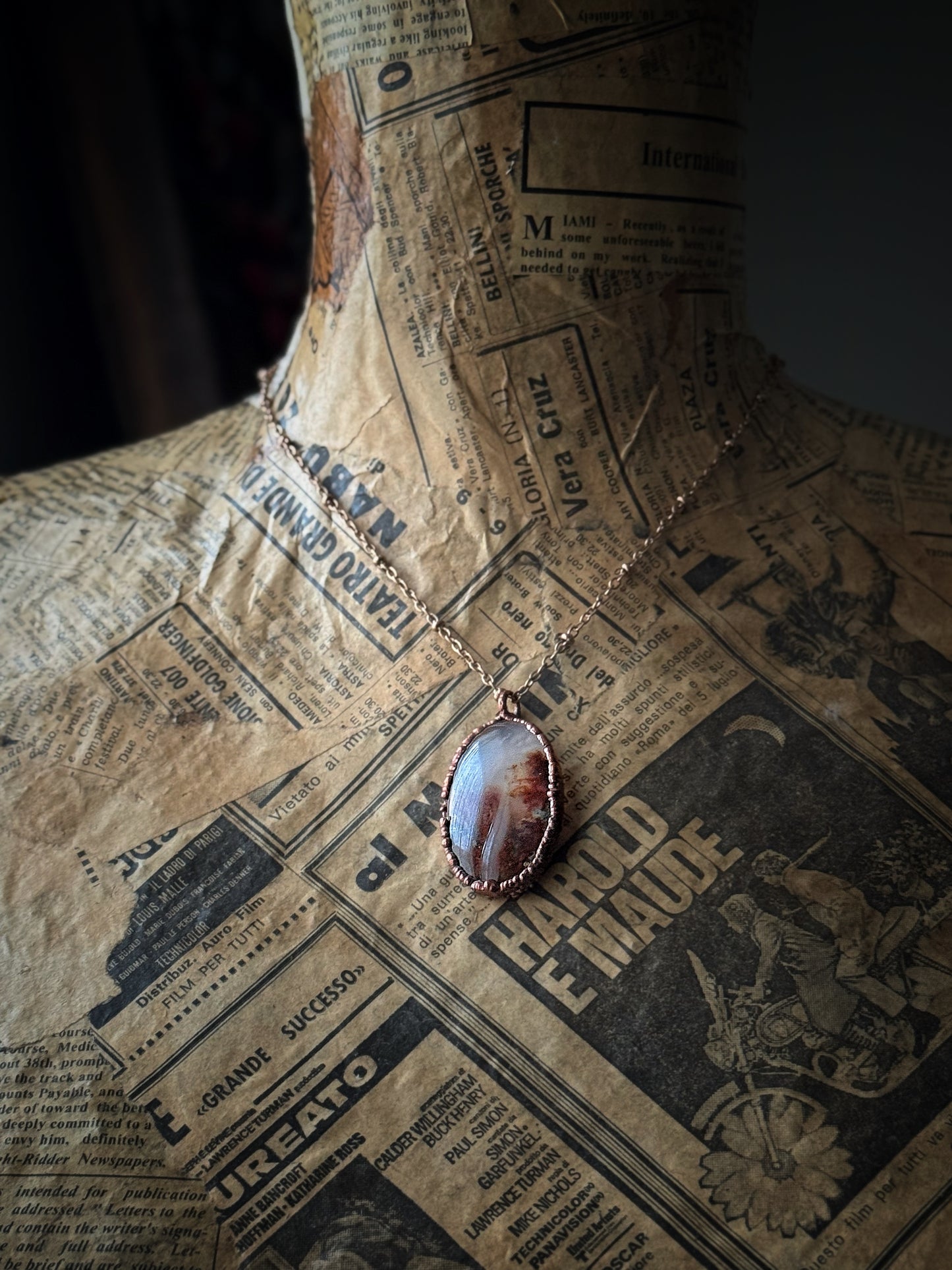 Ciondolo ovale con Agata Muschio 2