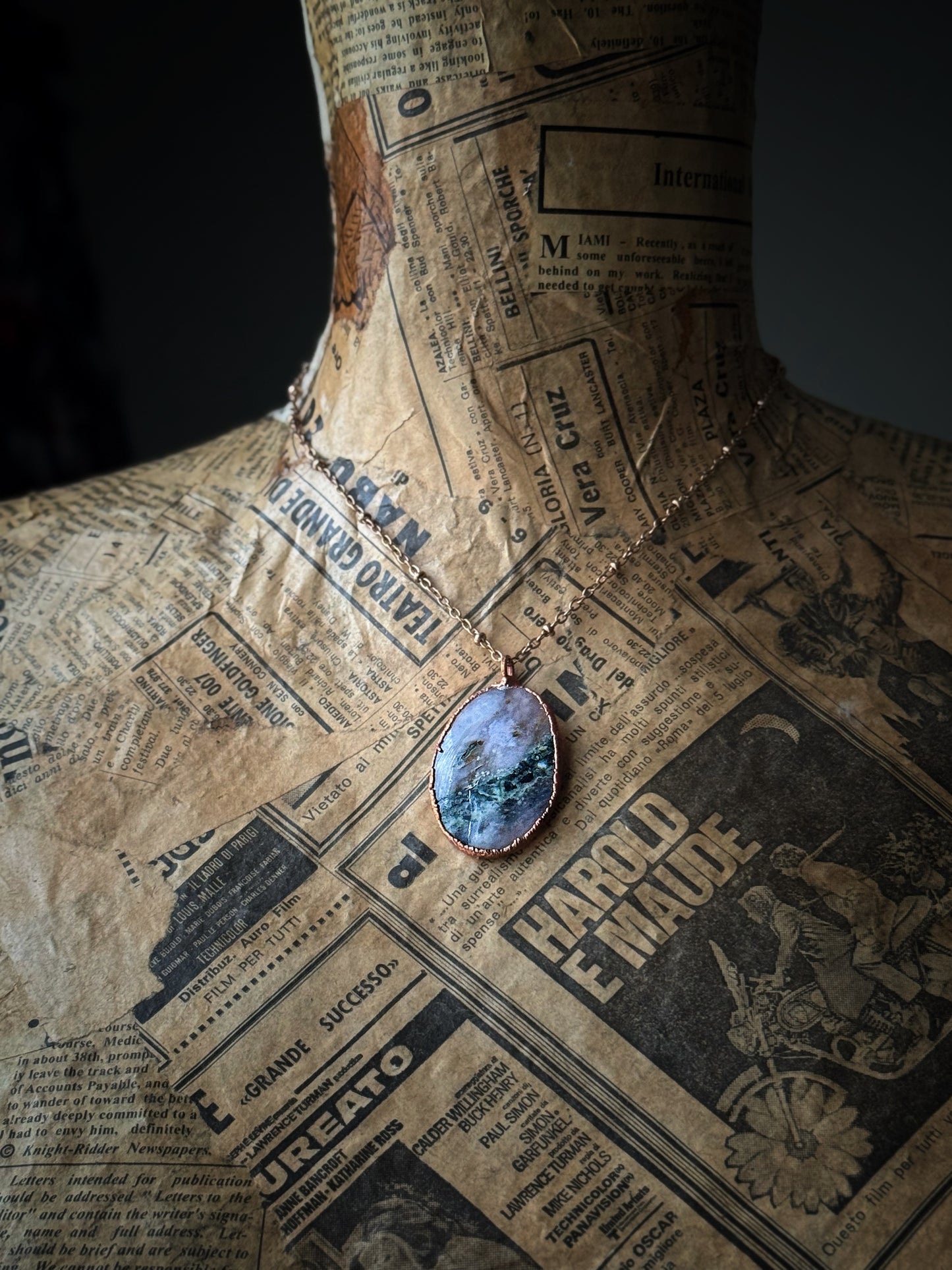 Ciondolo ovale con Agata Muschio 3