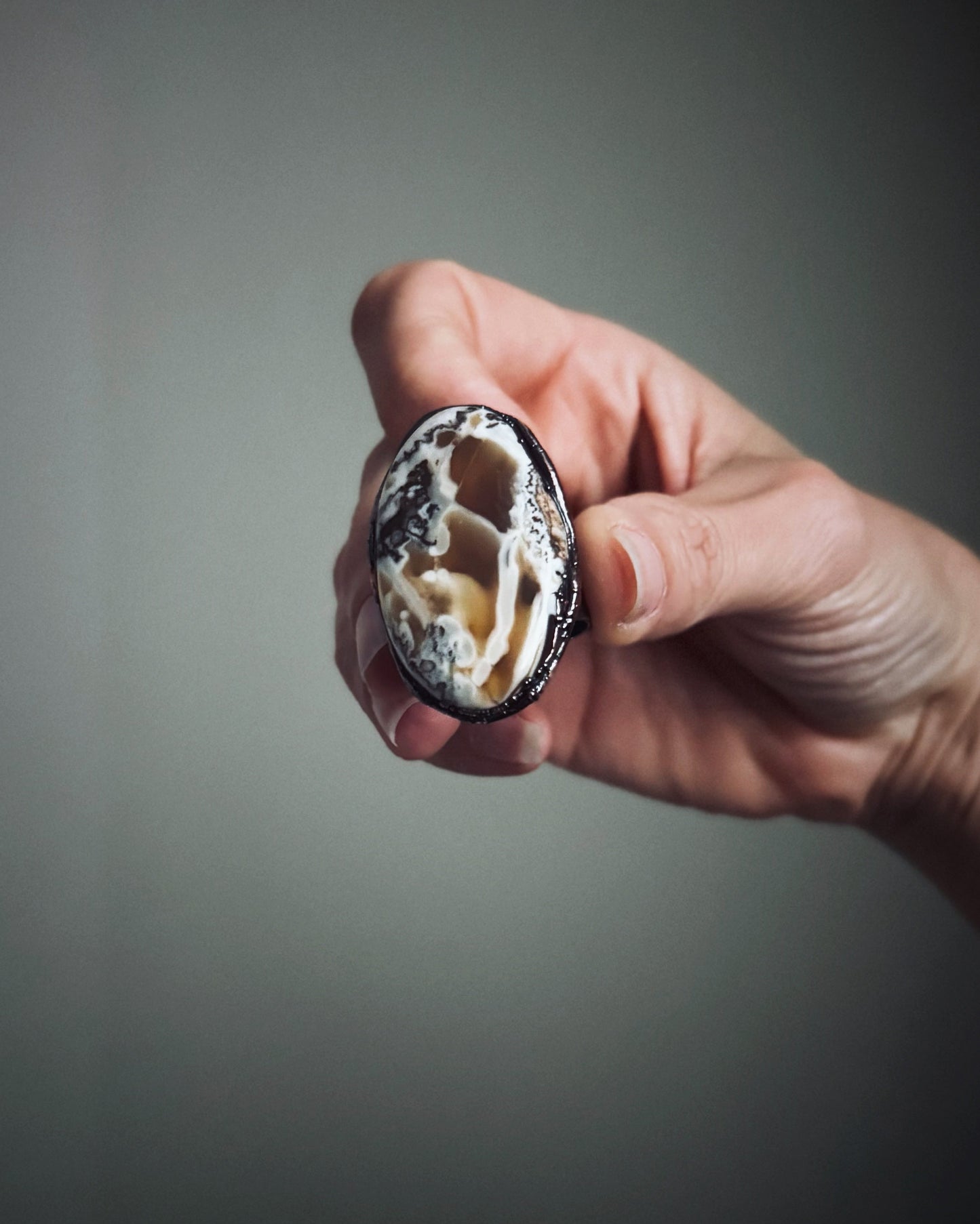 Anello con diaspro cavallo mis.10