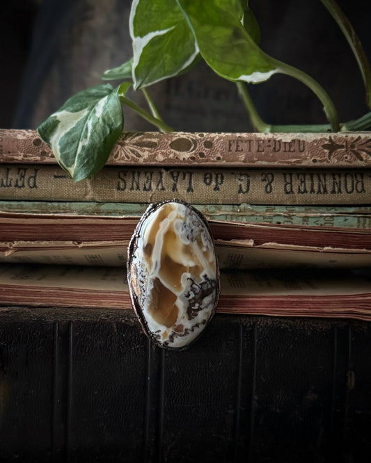 Anello con diaspro cavallo mis.10