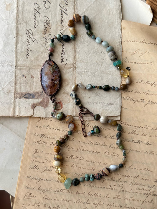 Collana con pietre miste naturali colori della terra