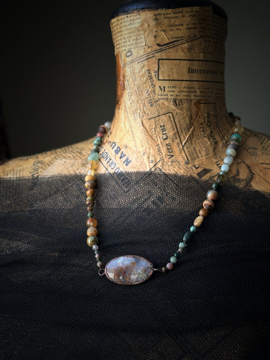 Collana con pietre miste naturali colori della terra