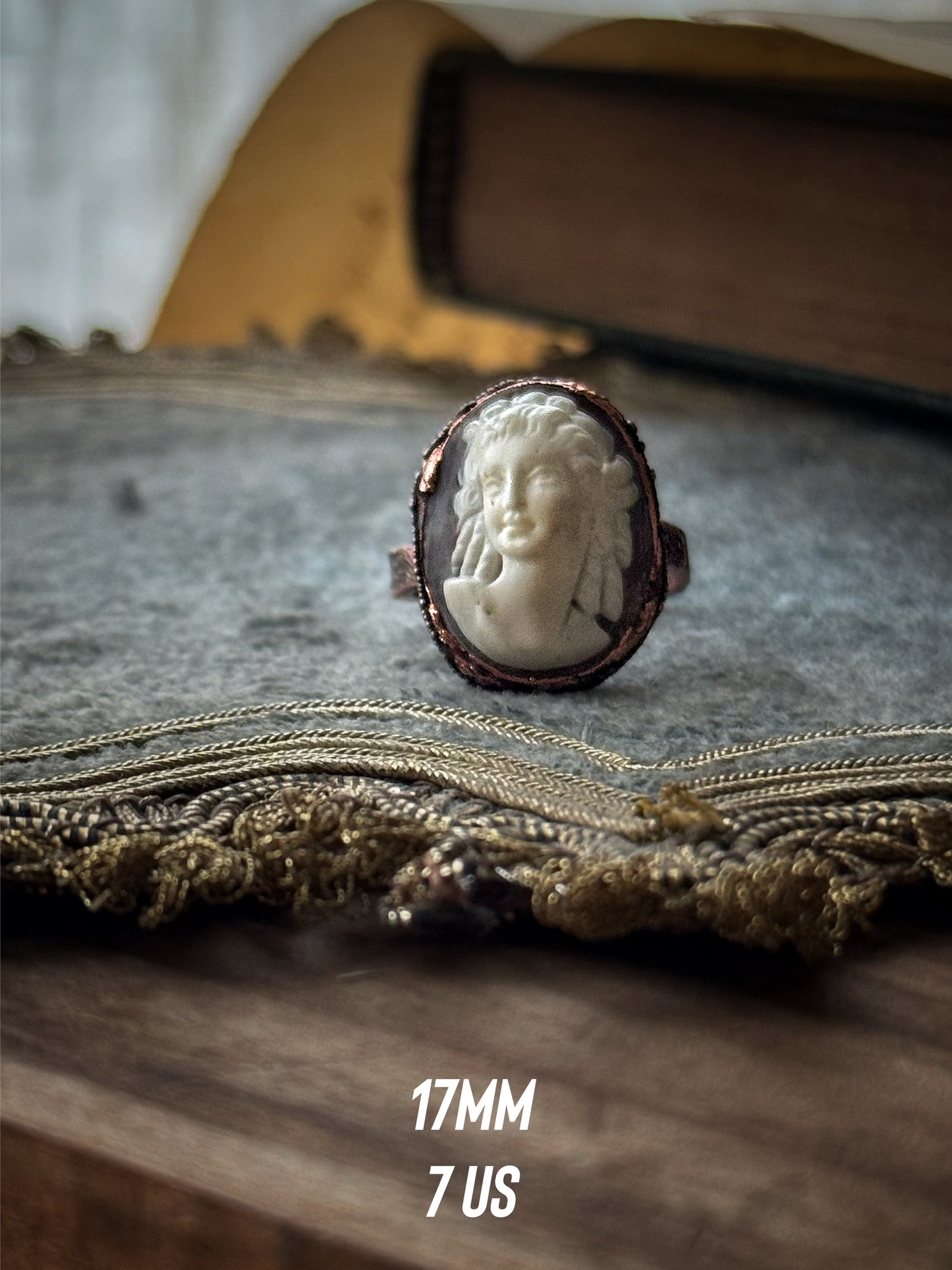 Anello Cammeo Antico in Rame - mis. 7-8-9