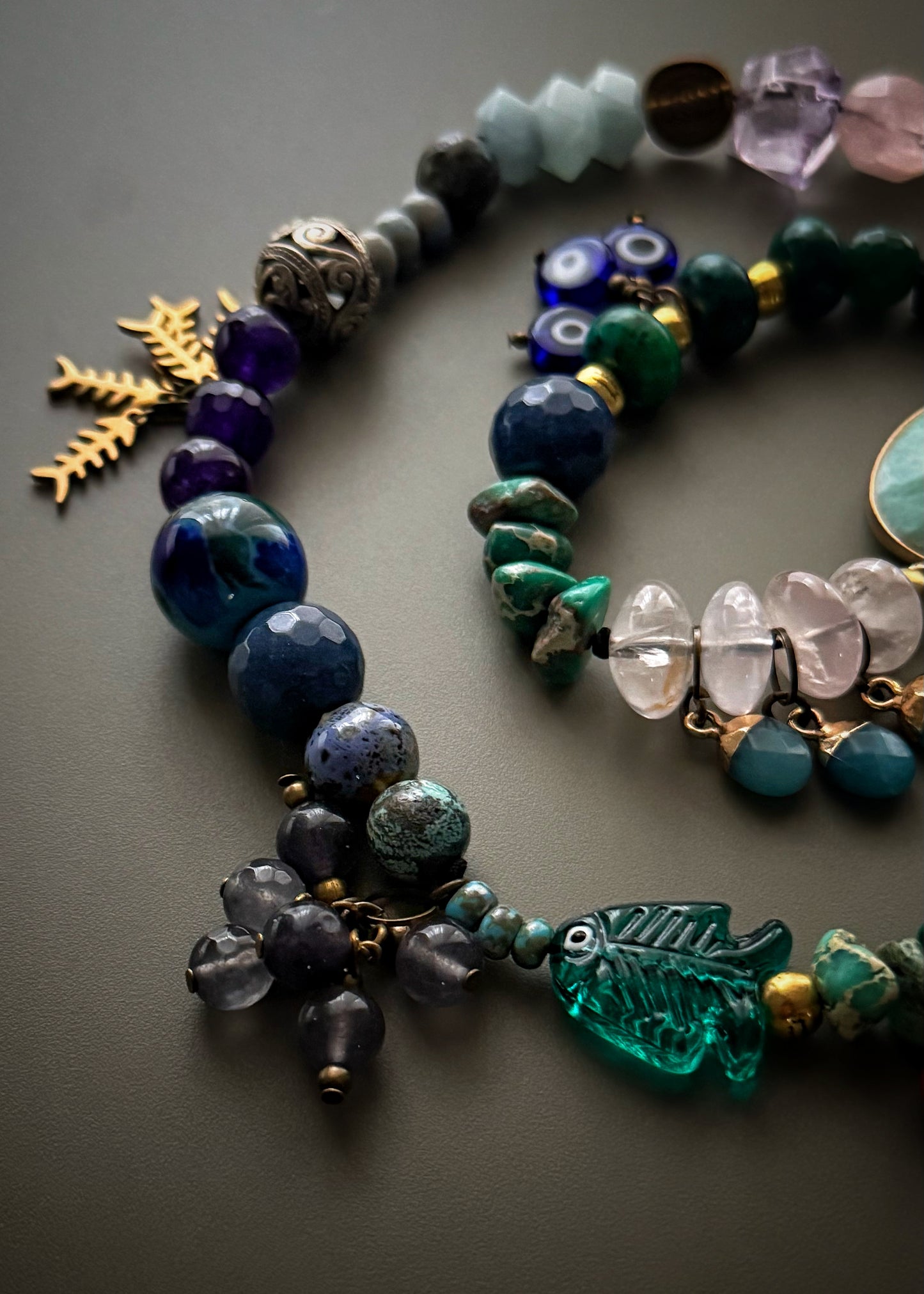 Multicolored Natural Stone Choker Necklace | Ebbijoux 03