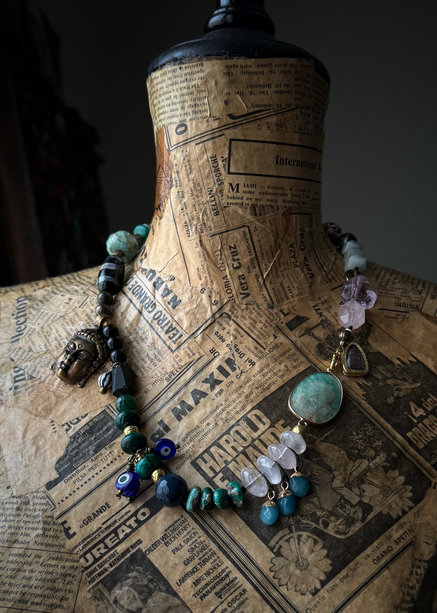 Multicolored Natural Stone Choker Necklace | Ebbijoux 03