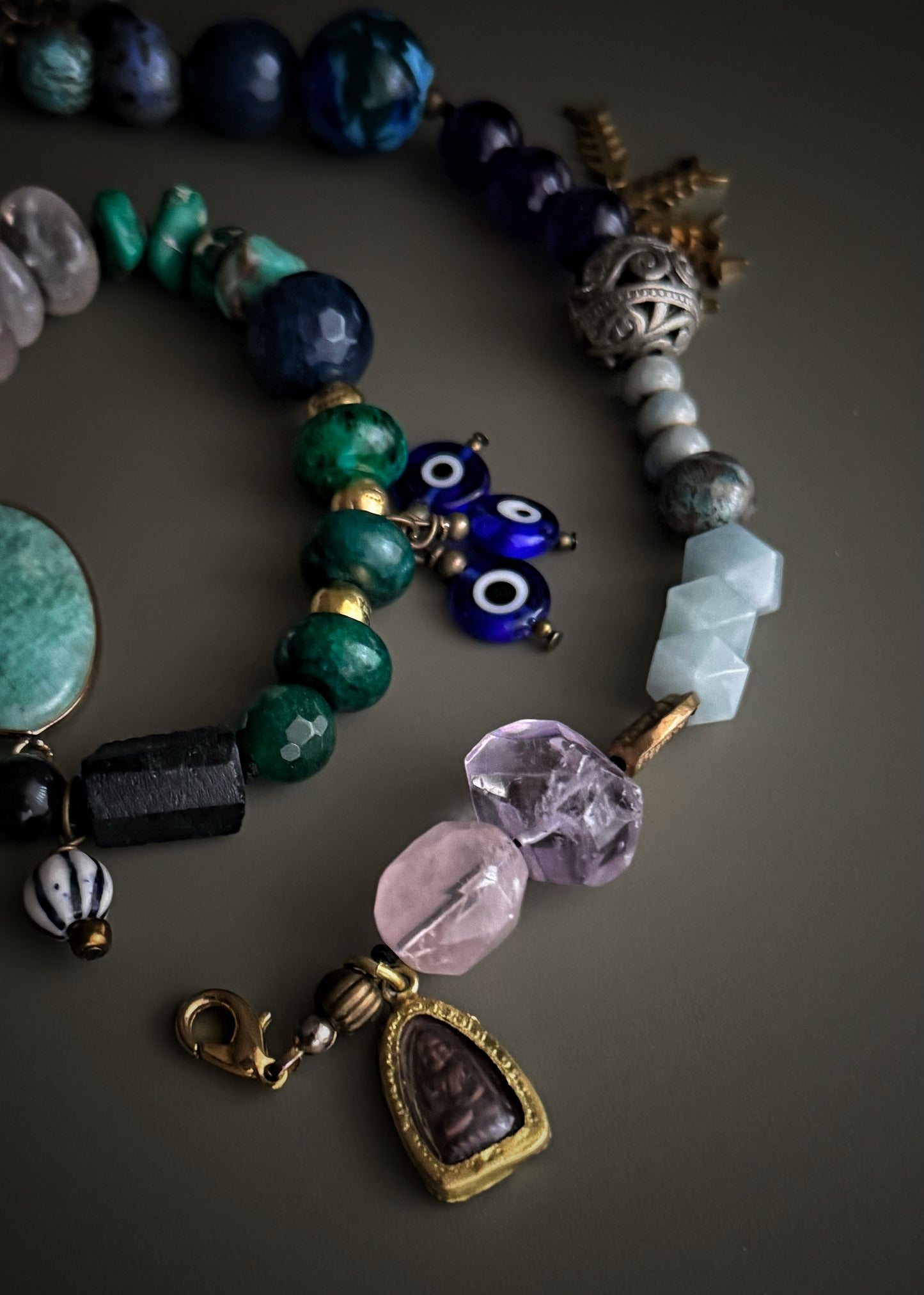 Multicolored Natural Stone Choker Necklace | Ebbijoux 03