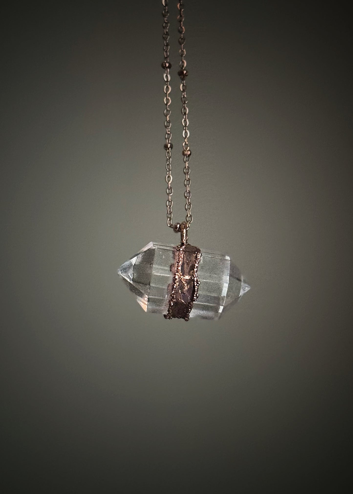 Ciondolo biterminato in cristallo di rocca