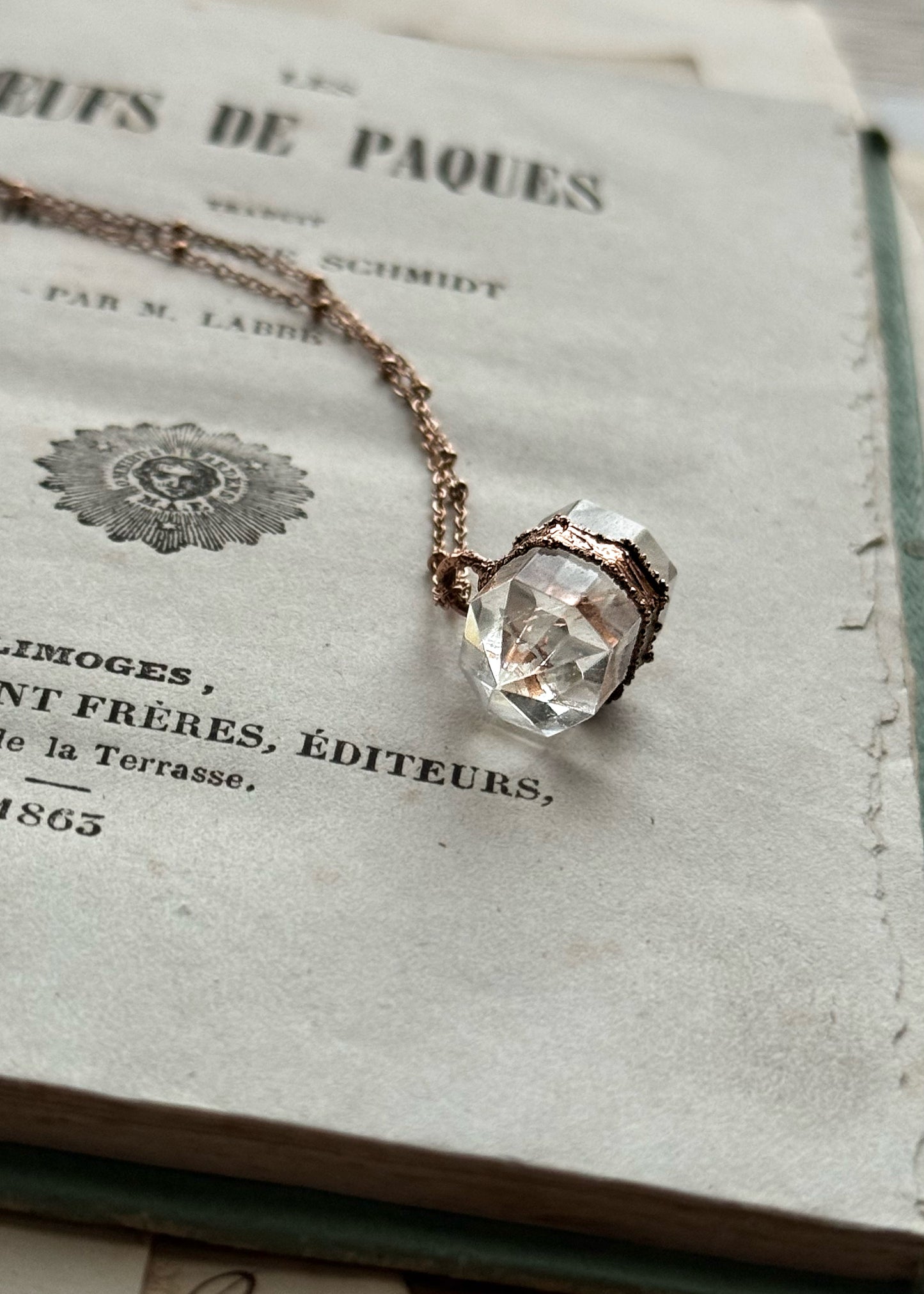 Ciondolo biterminato in cristallo di rocca