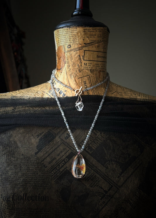 Collana Lunga Lodolite e Labradorite - Gioiello Artigianale unico