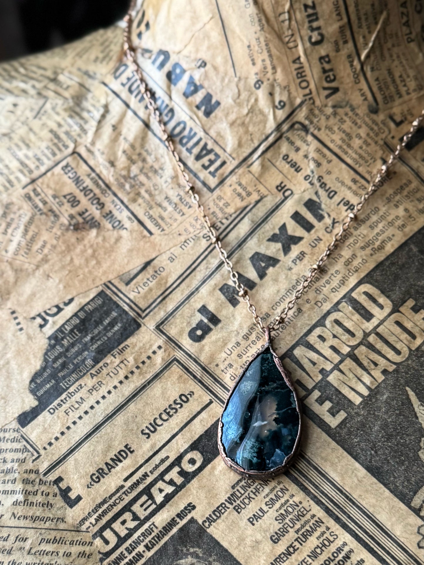 Goccia di Agata Muschio verde bosco