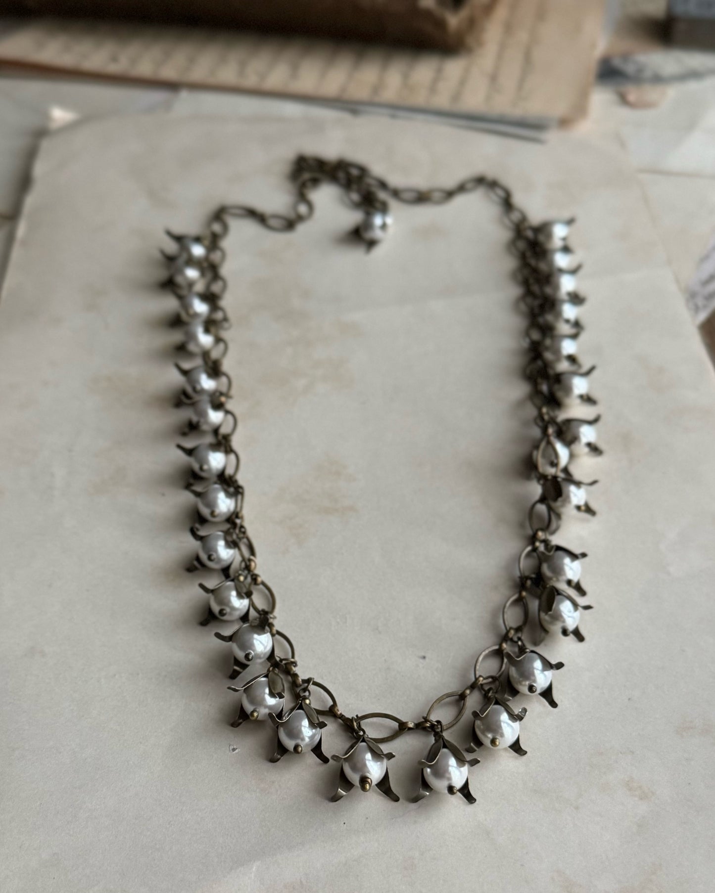 Collana  con grappoli di perle