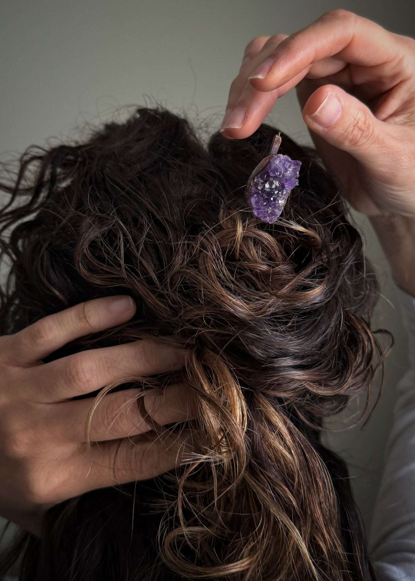 Spillone Capelli Rame con Pietre Naturali - Fatto a Mano