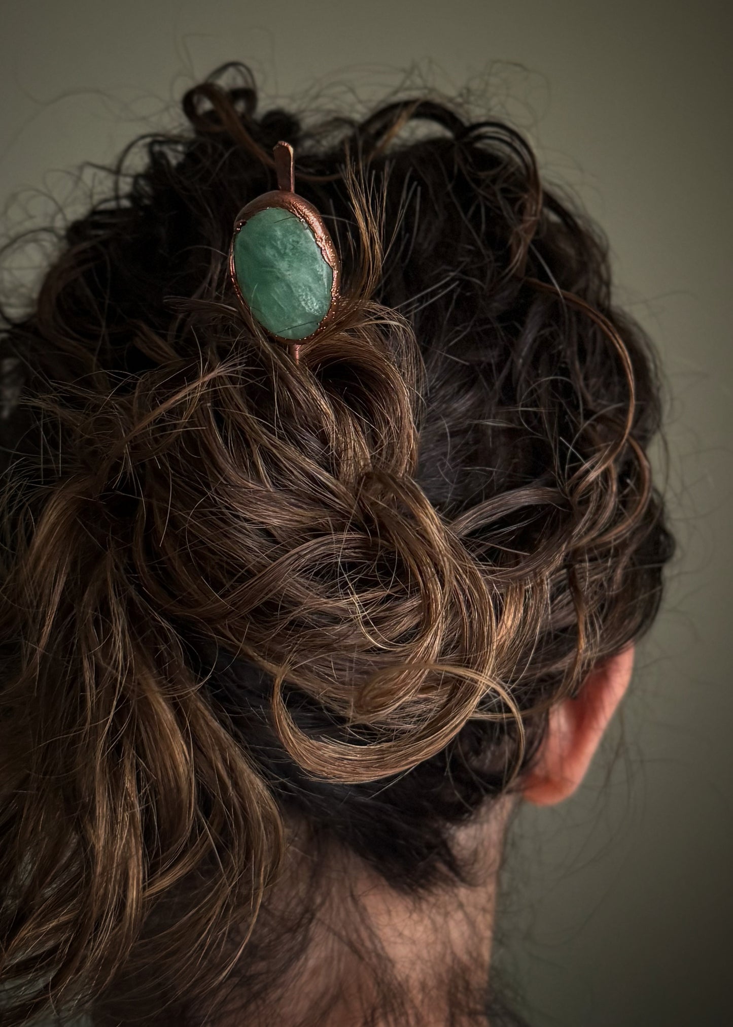 Spillone Capelli Rame con Pietre Naturali - Fatto a Mano