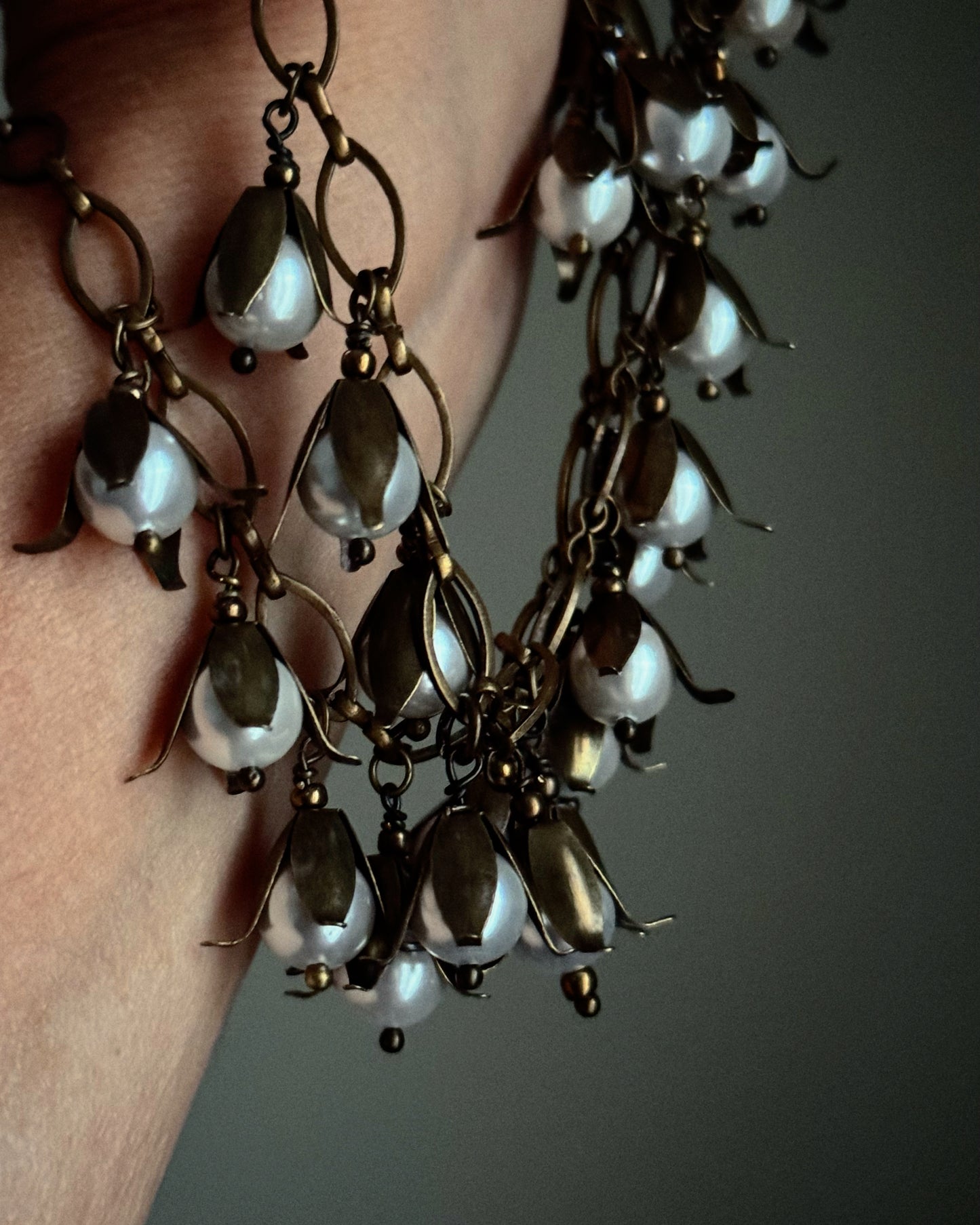 Collana  con grappoli di perle