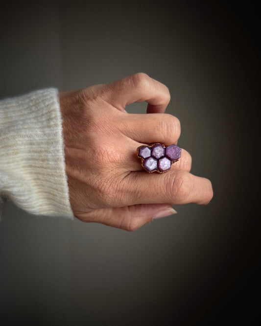 Anello con Rubino grezzo mis.9