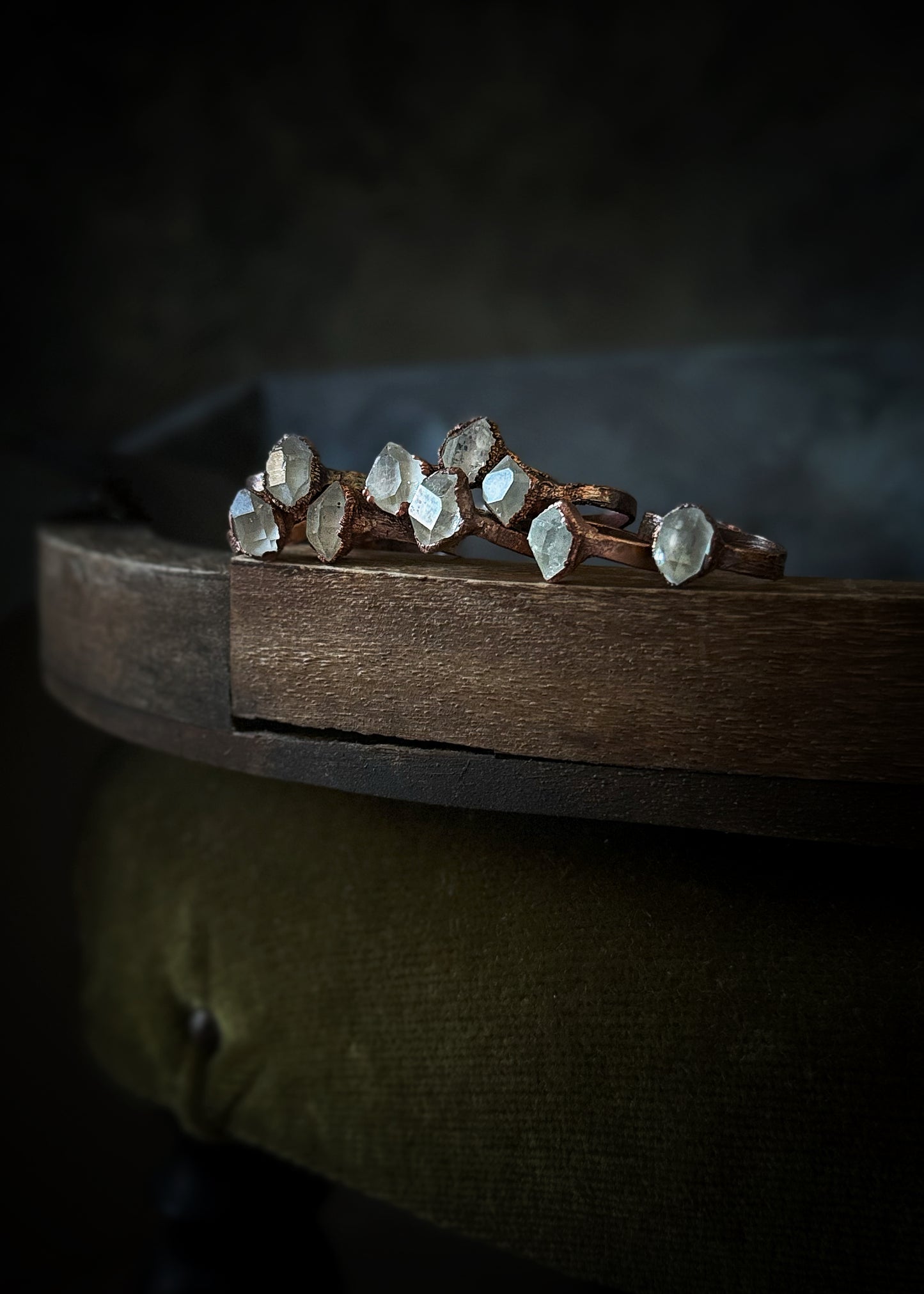 Herkimer Quartz Solitaire Ring | Handmade in Copper
