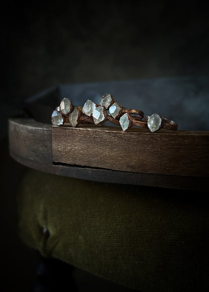 Herkimer Quartz Solitaire Ring | Handmade in Copper