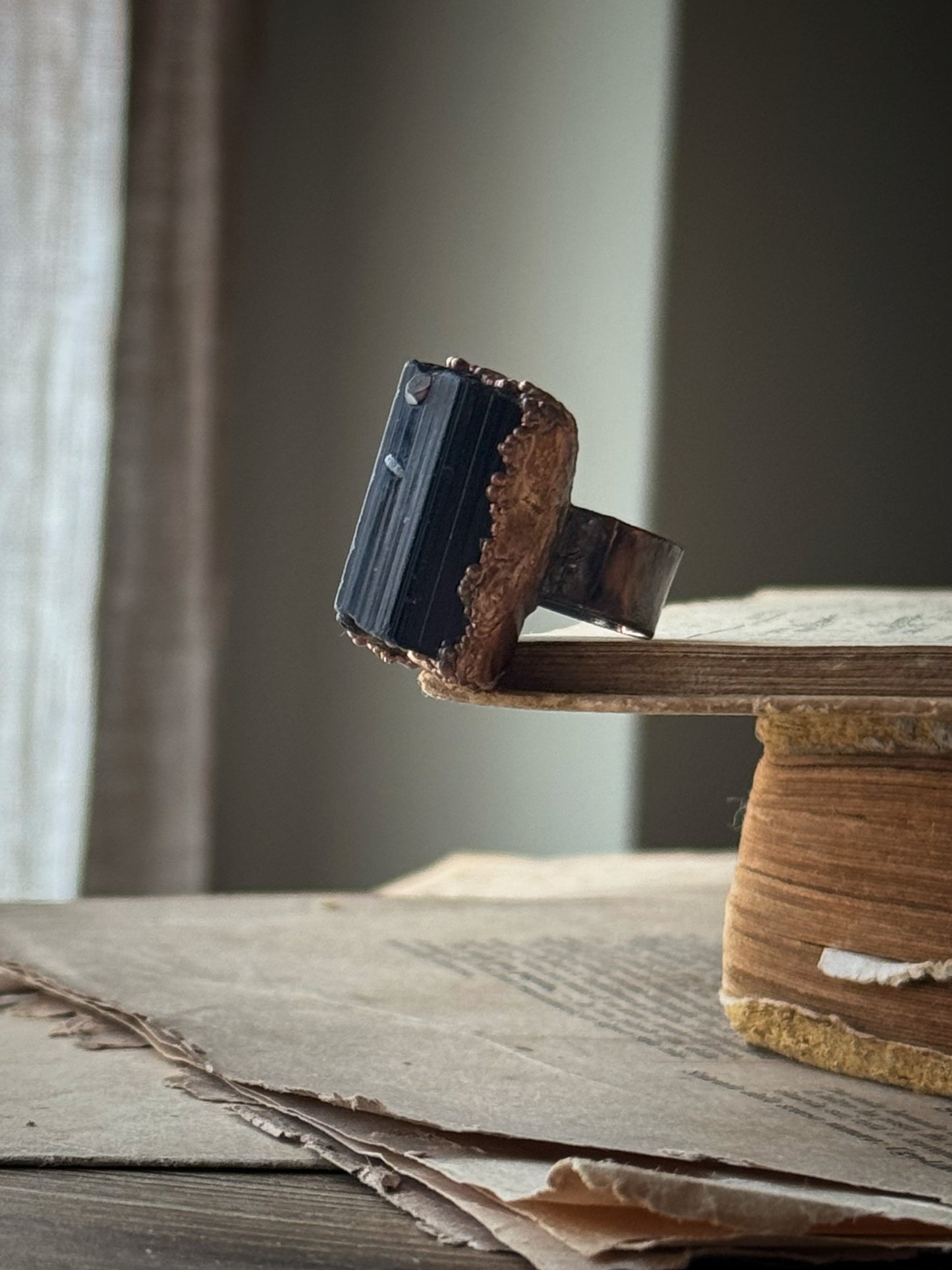 Anello con Tormalina e Granato mis.5