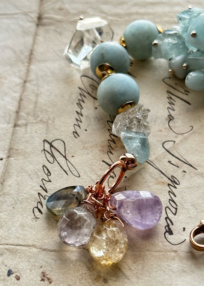 Bracciale con Acquamarina e quarzi - Modello 25