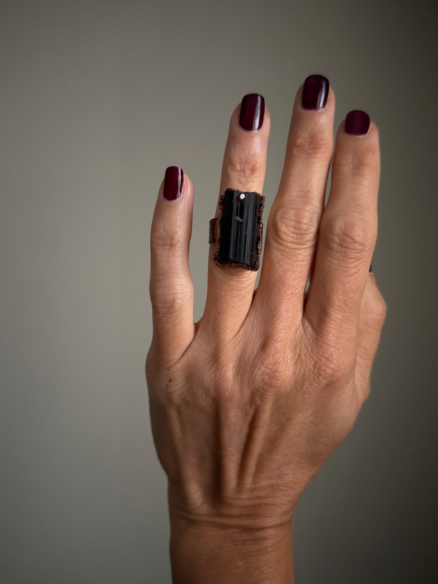 Anello con Tormalina e Granato mis.5