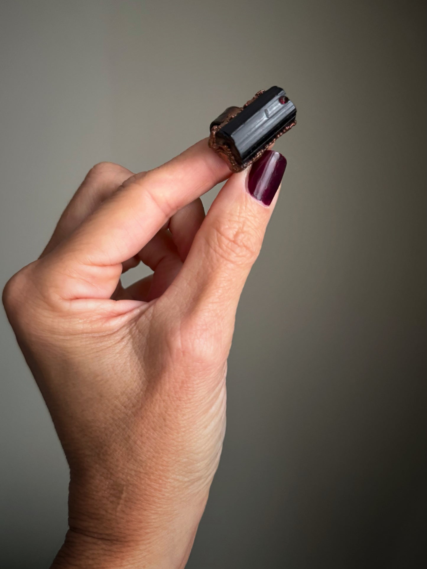 Anello con Tormalina e Granato mis.5