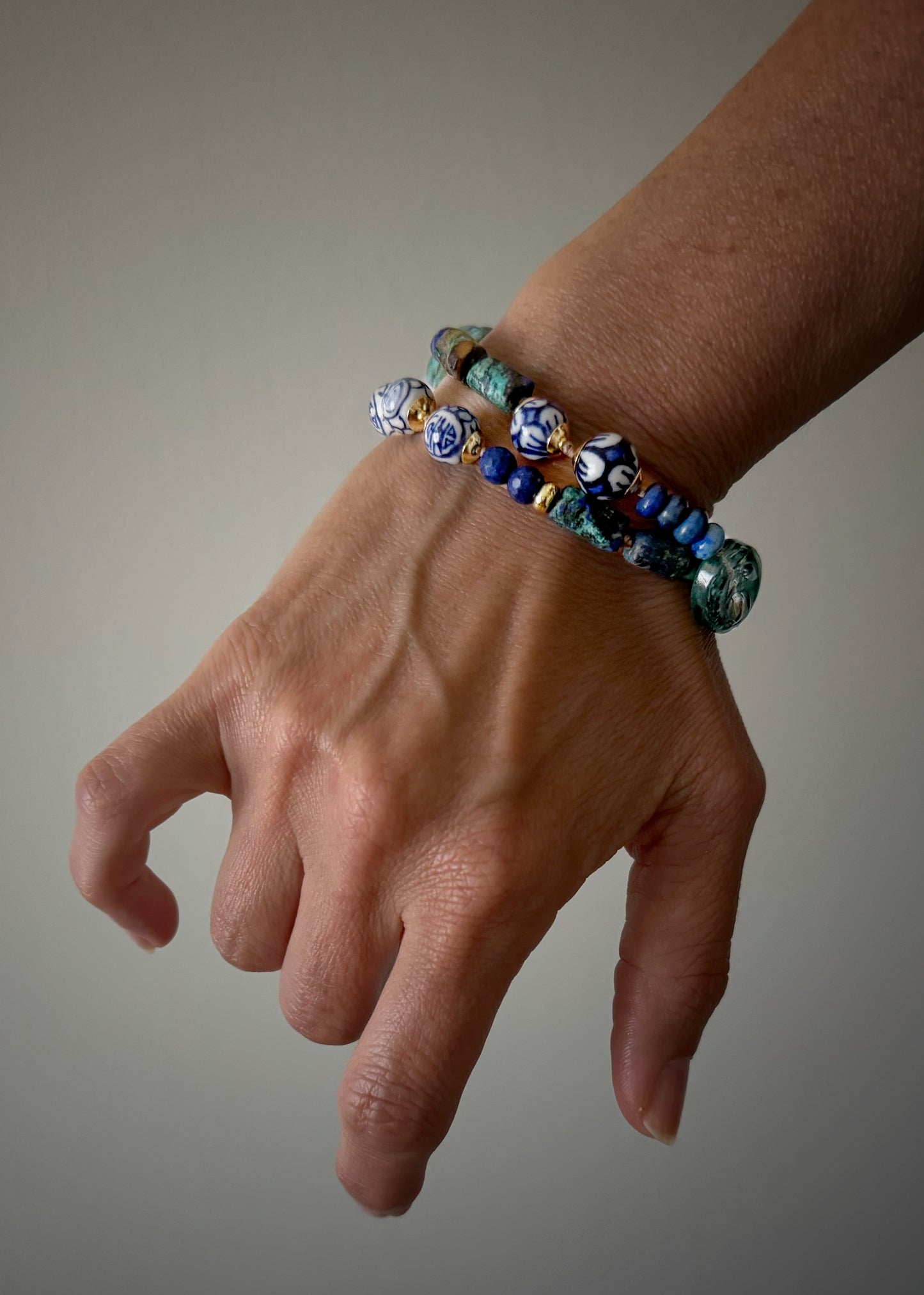 Lapis Lazuli and Natural Stone Bracelet Necklace – Model 20