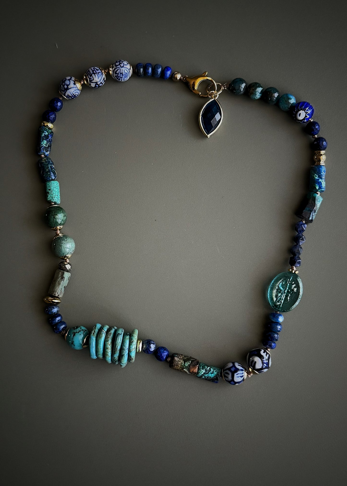 Lapis Lazuli and Natural Stone Bracelet Necklace – Model 20