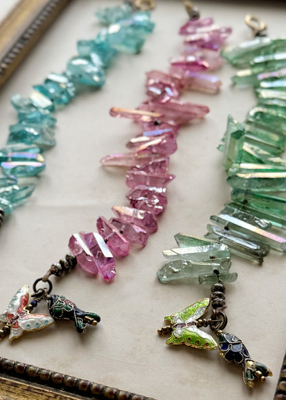 Aura Quartz Bracelet with Cloisonné Charm – Mod.28