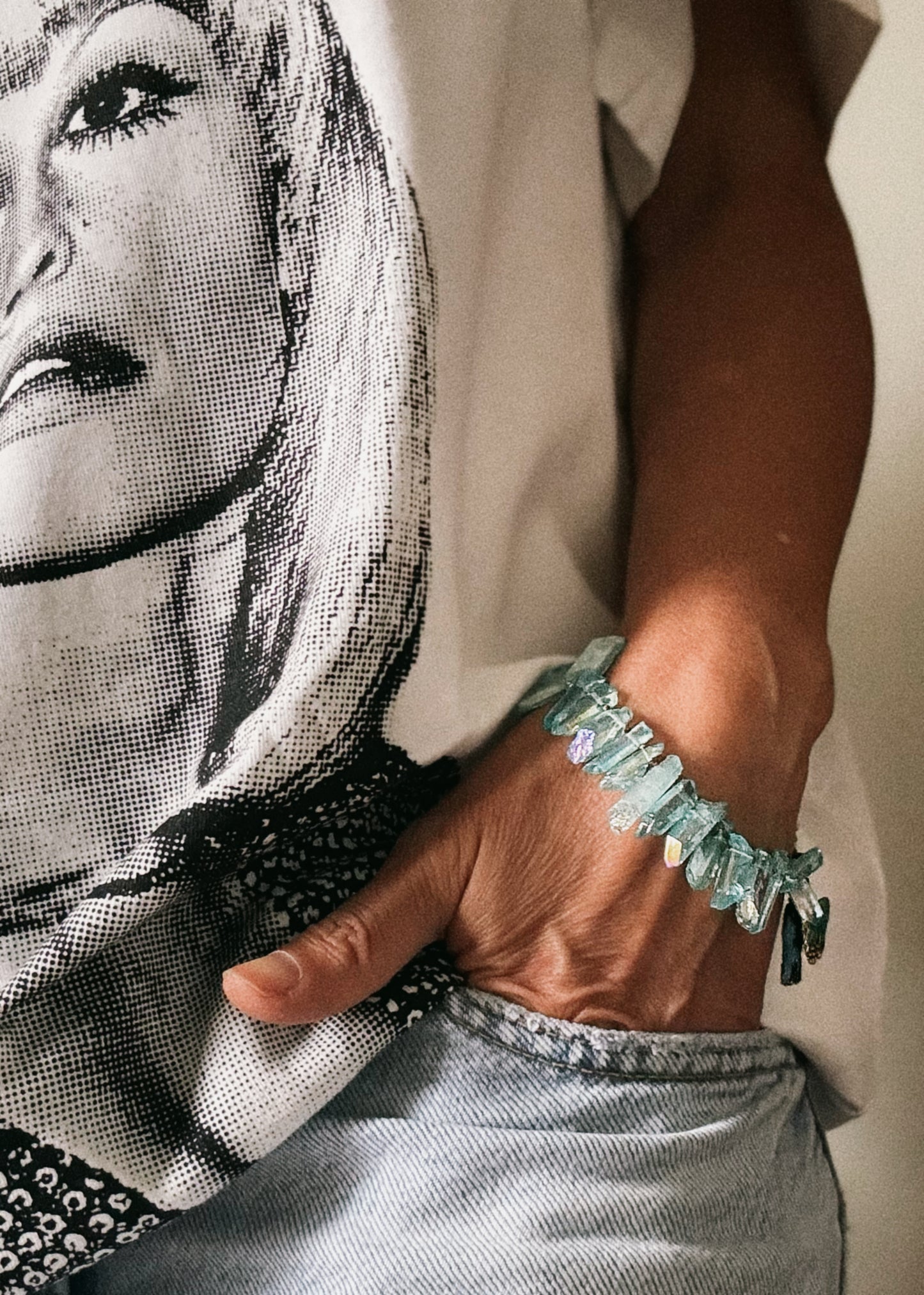 Bracciale Quarzo Aura con Charm Cloisonné – Fatto a Mano | Ebbijoux