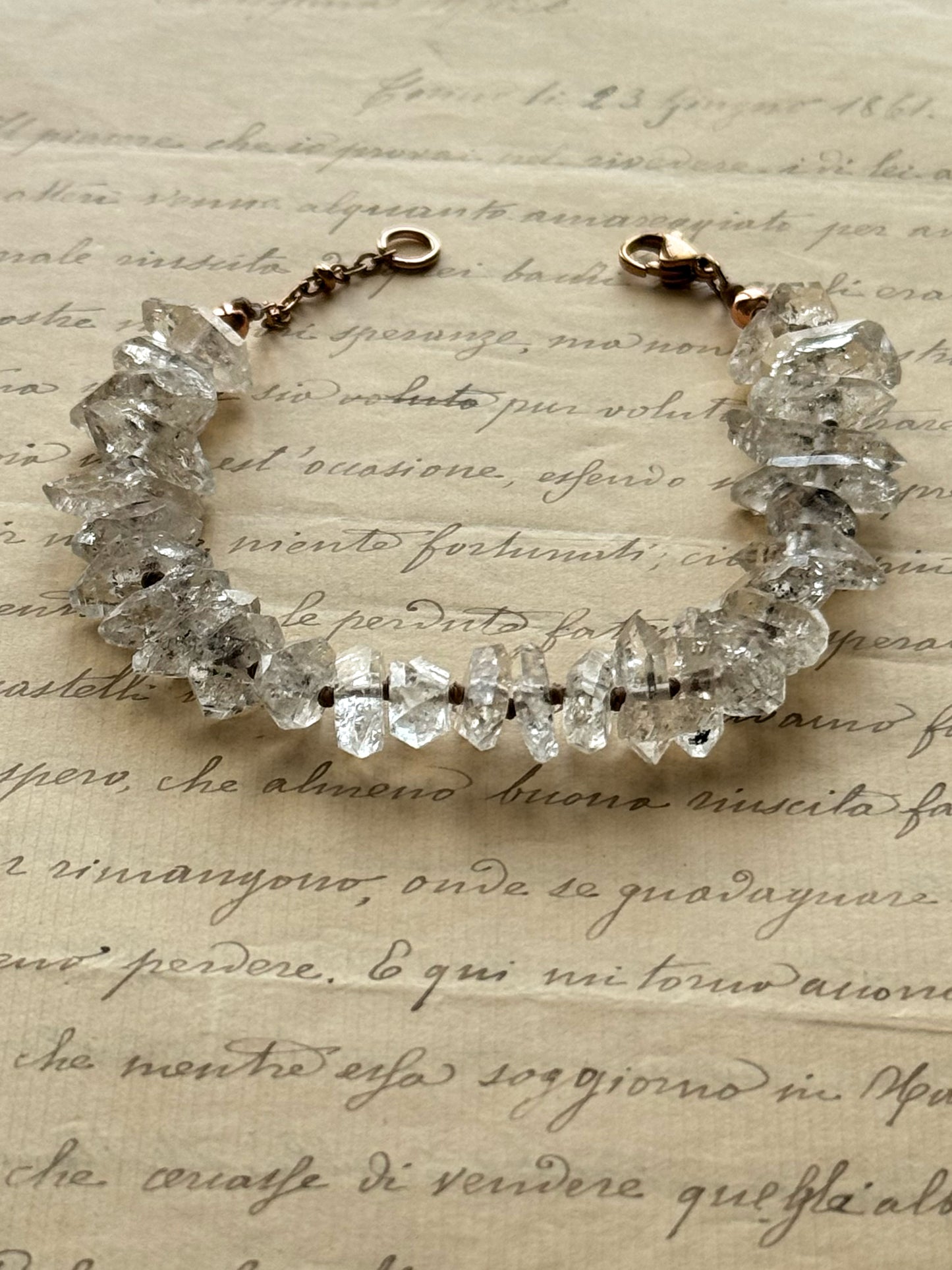 Bracciale Quarzo Herkimer – Punte Naturali - Mod.27
