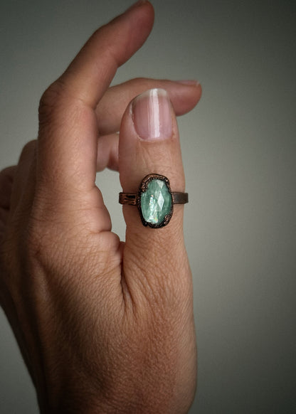 Anello in Rame con Kyanite verde – Mis. 9 US | Ø 19 mm