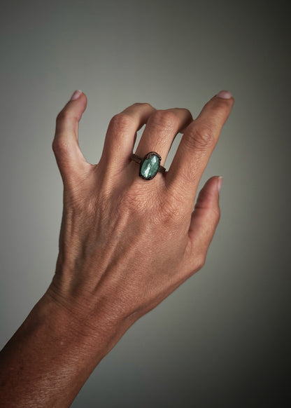 Anello in Rame con Kyanite verde – Mis. 9 US | Ø 19 mm