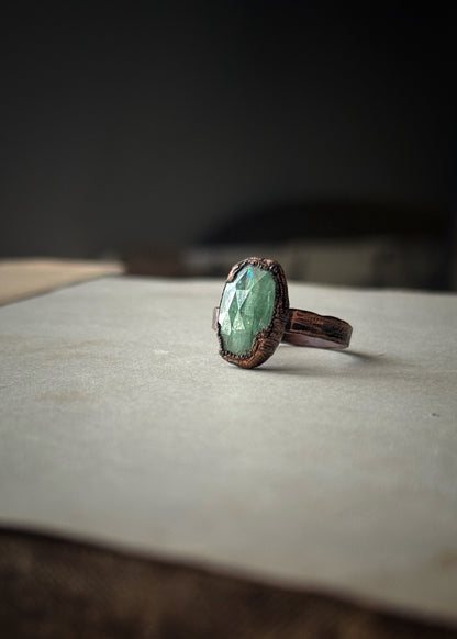 Anello in Rame con Kyanite verde – Mis. 9 US | Ø 19 mm