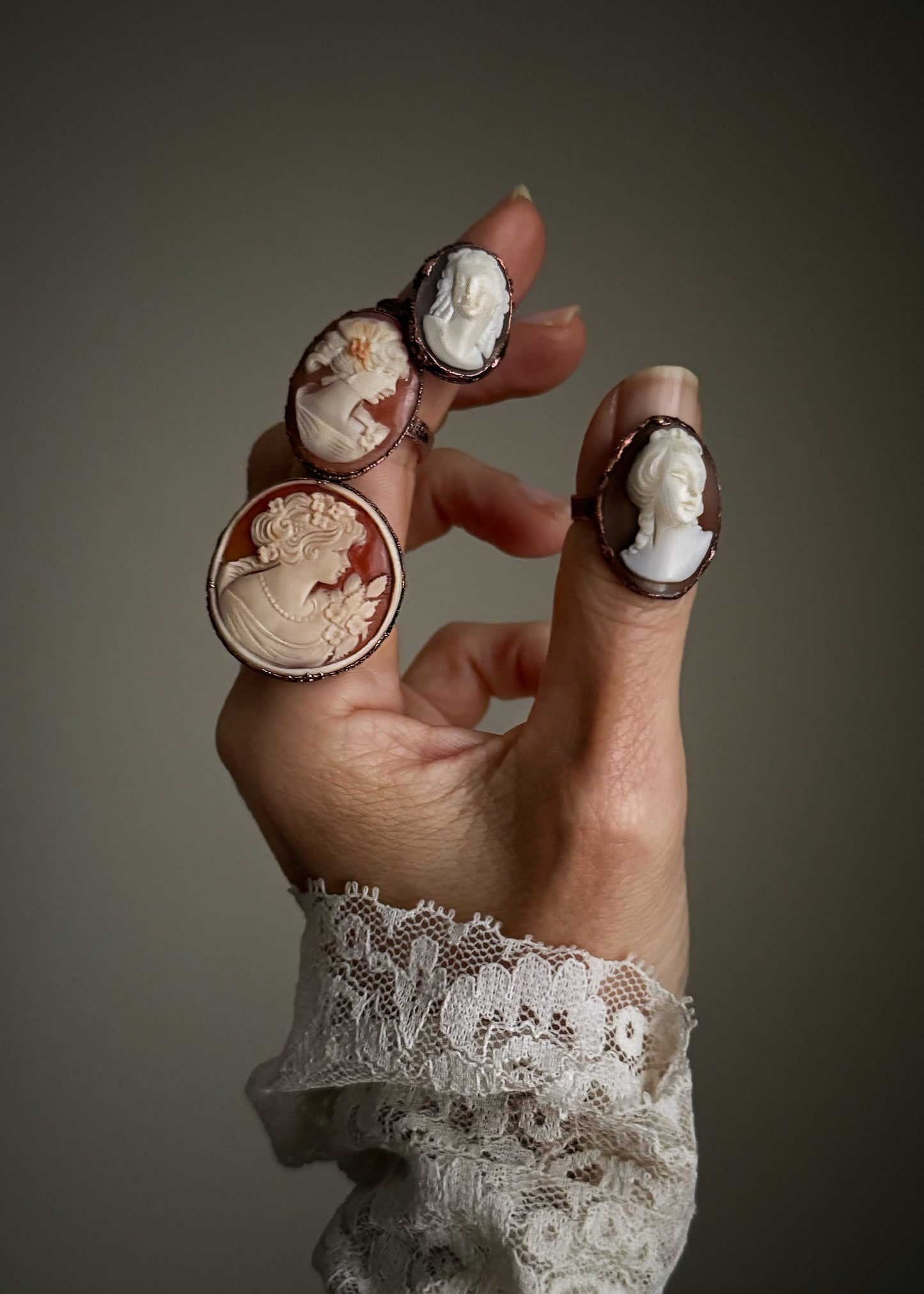 Anello Cammeo Antico in Rame - mis. 7-8-9