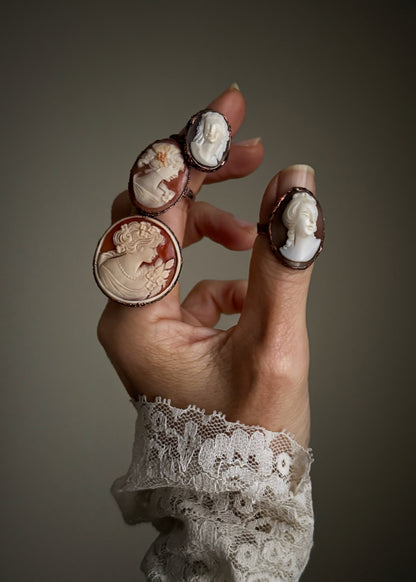 Antique Copper Cameo Ring - Sizes 7-8-9