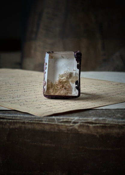 Copper Ring with Lodolite Quartz — Size 8 US