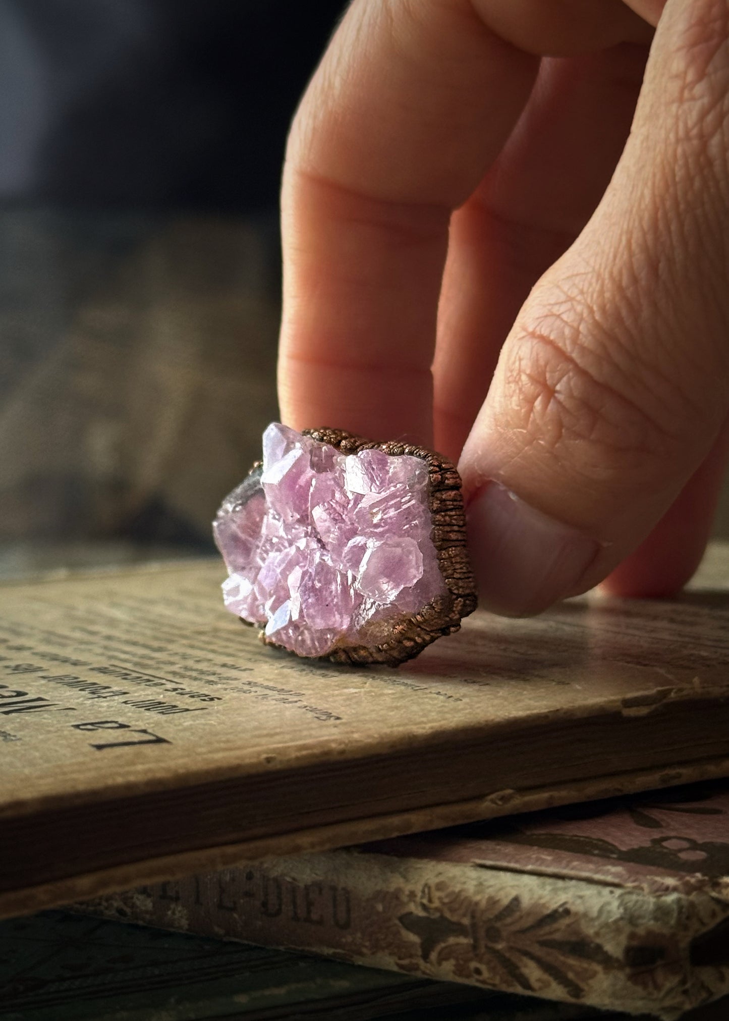 Morganite Raw Stone Ring – One of a Kind | Size 19mm (9US)