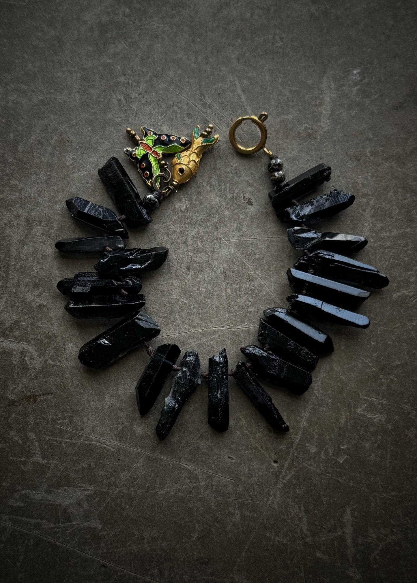 Aura Quartz Bracelet with Cloisonné Charm – Mod.28