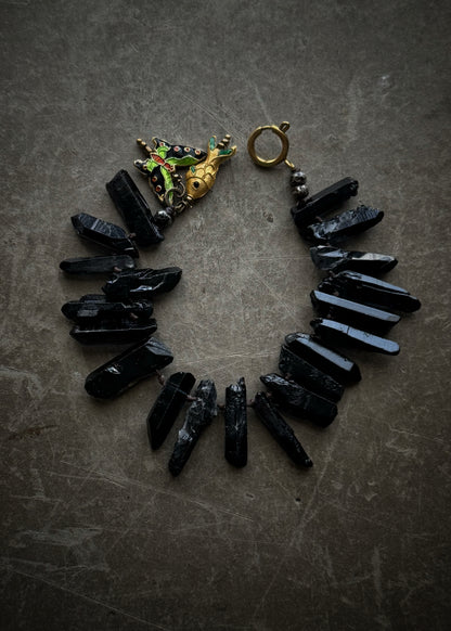 Aura Quartz Bracelet with Cloisonné Charm – Mod.28
