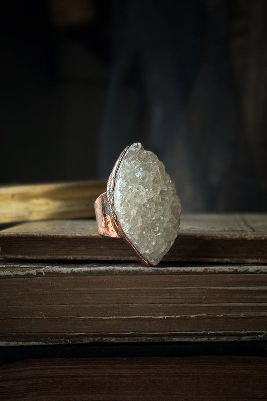 Anello con Drusa di Quarzo misura 6 US