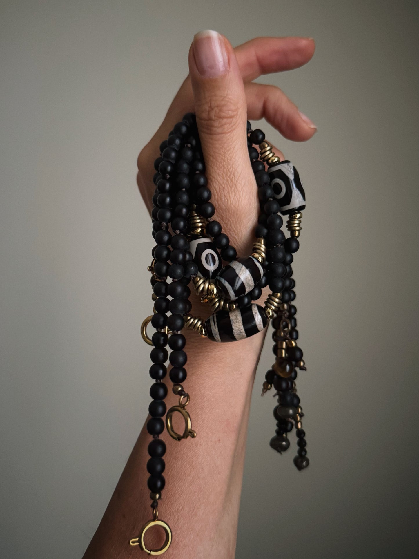 Bracciale Etnico Onice e Agata Dzi – Mod.28